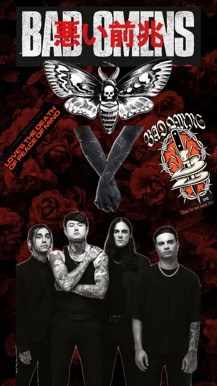 736x1308 Bad omens band poster. Bad omens logo wallpaper, Bad omens lyrics wallpaper, Band members