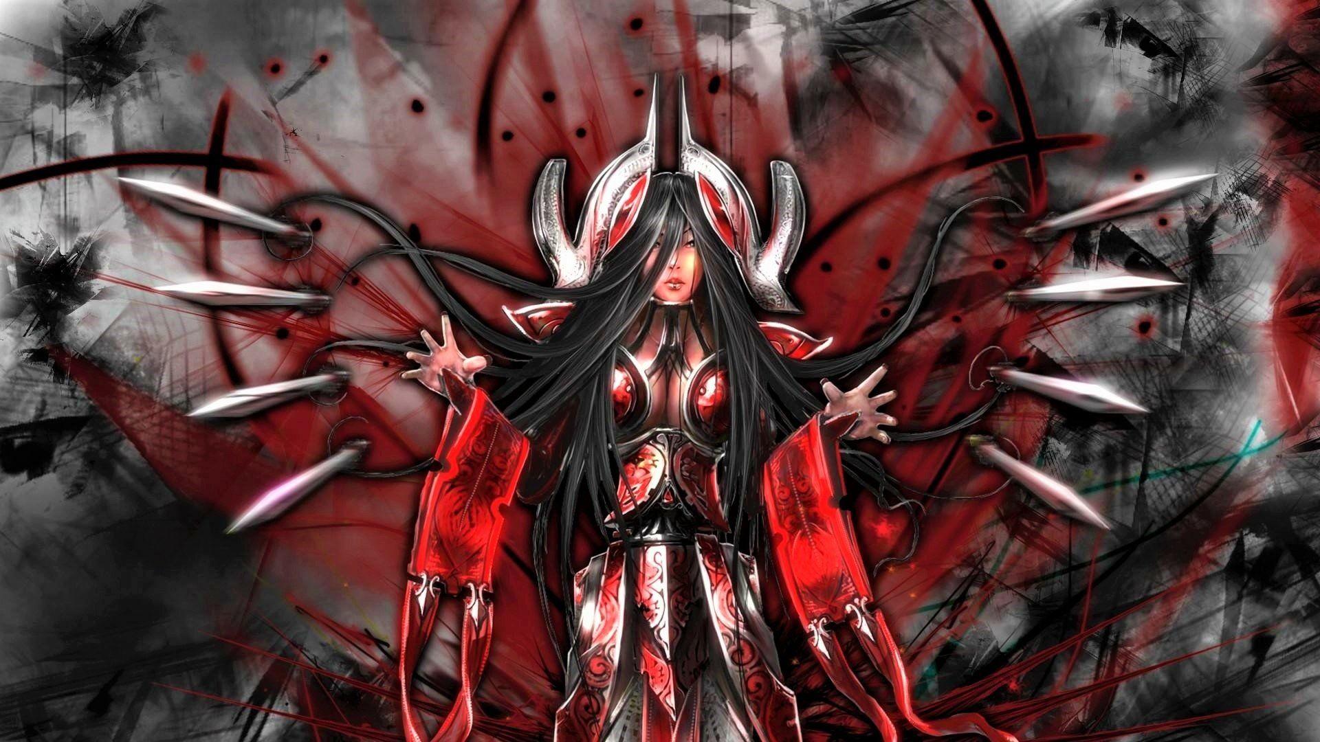 1920x1080 Download Irelia (League Of Legends) Spikes Armor Horns Demon Woman Warrior Dark Video Game League Of Legends Dark Gaming HD Wallpaperx1080