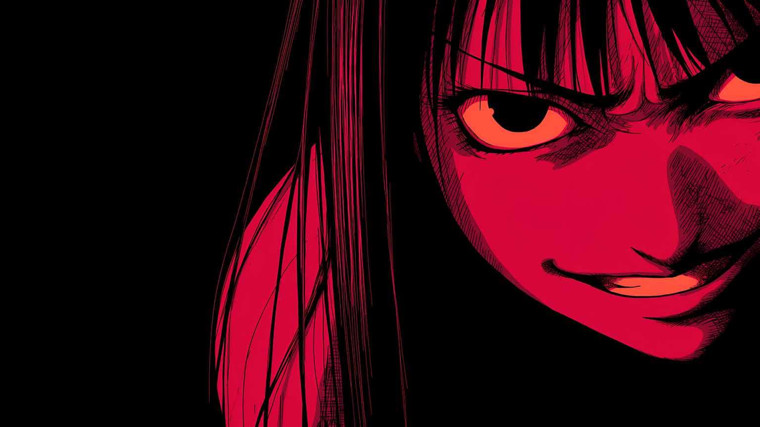 1536x864 Free Red Demon Anime Girl 4K Desktop Wallpaper in 4K
