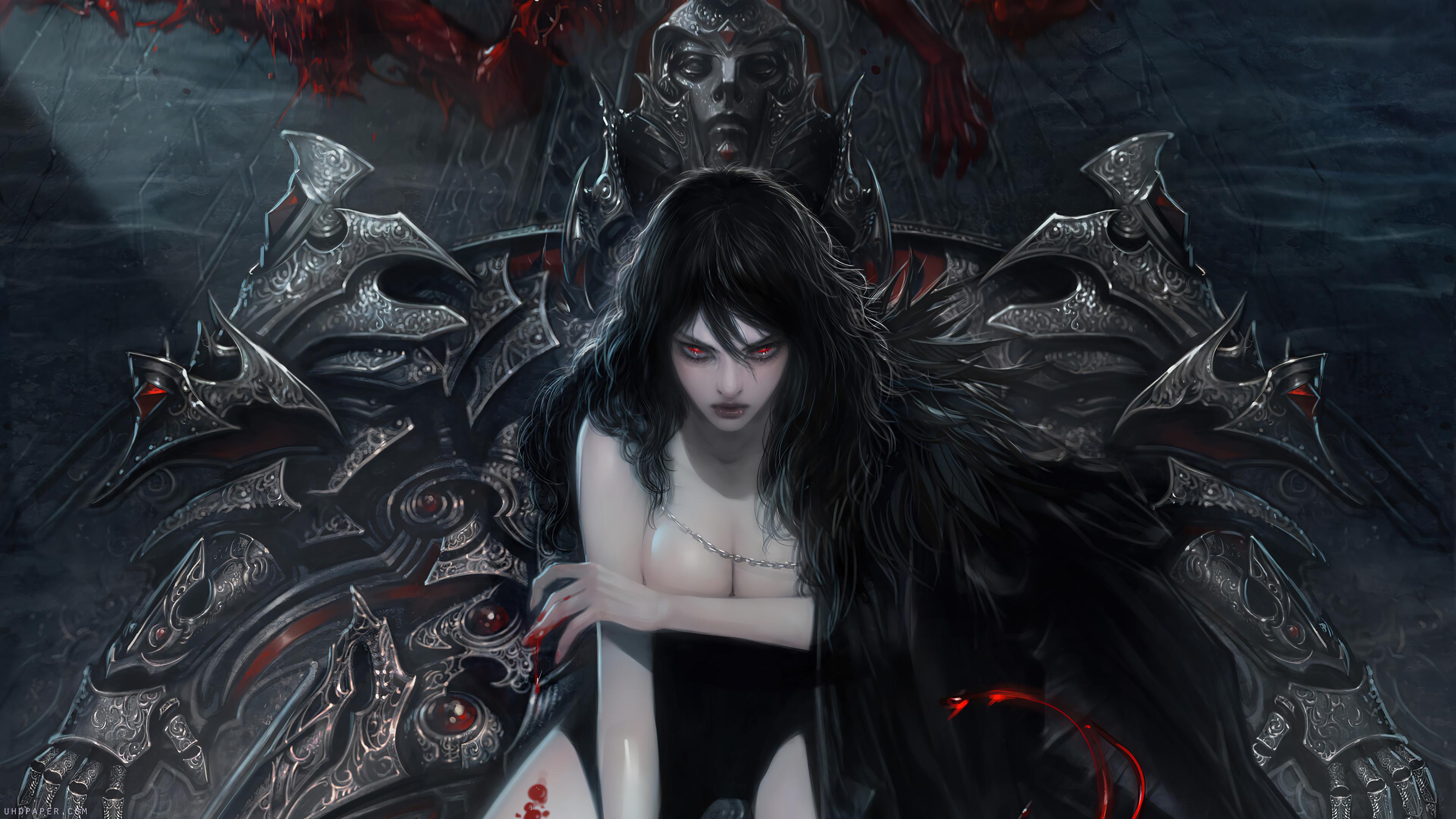 3840x2160 Red eyed demon girl