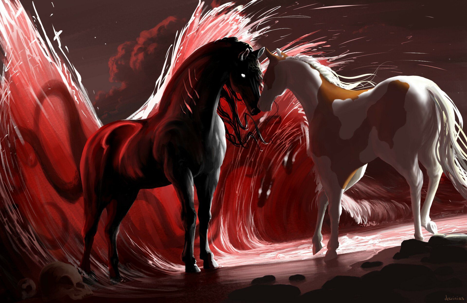 1920x1248 Crimson Tide: Duel of Mythic Stallions