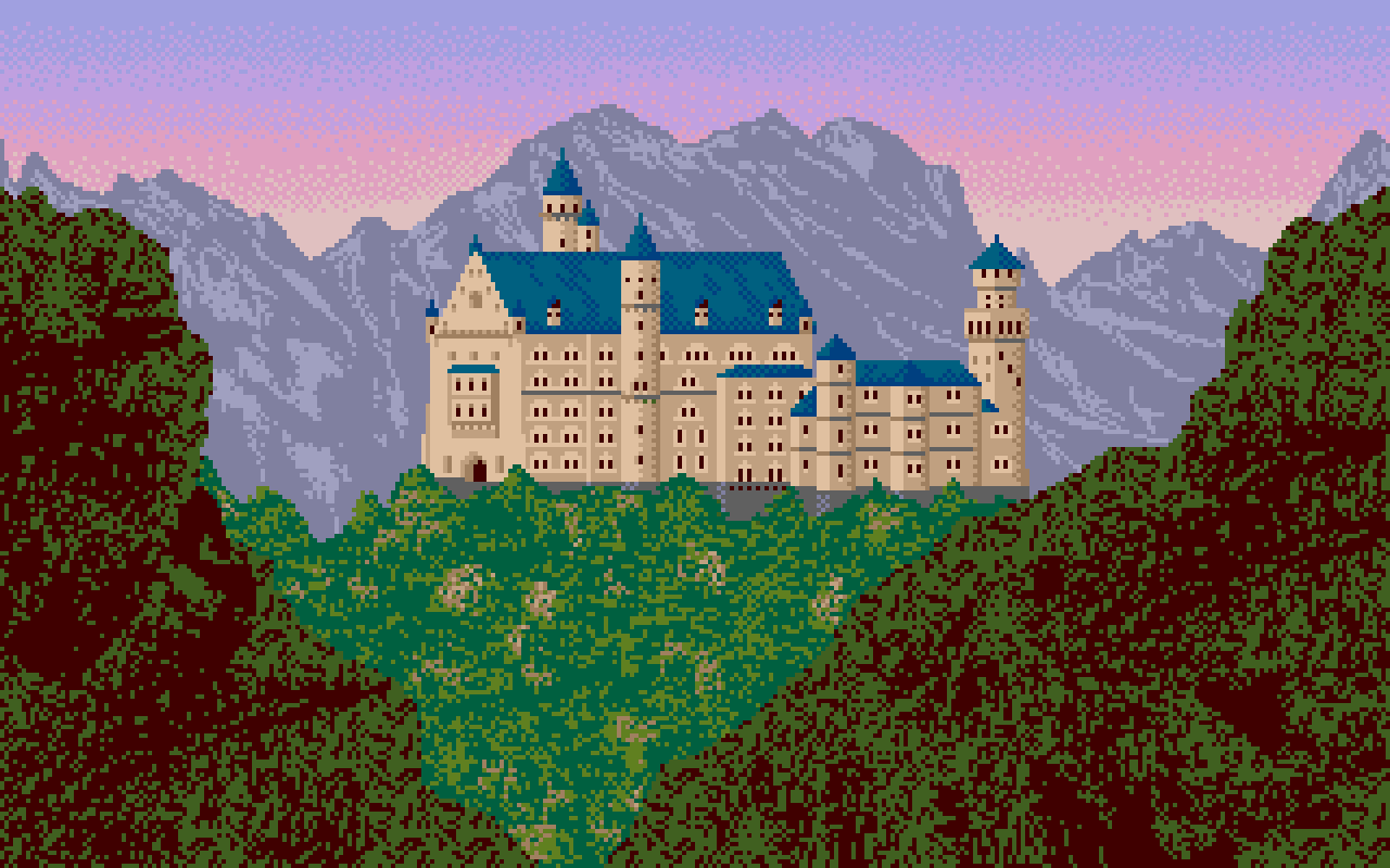 1280x800 Neuschwanstein Castle art from 1987