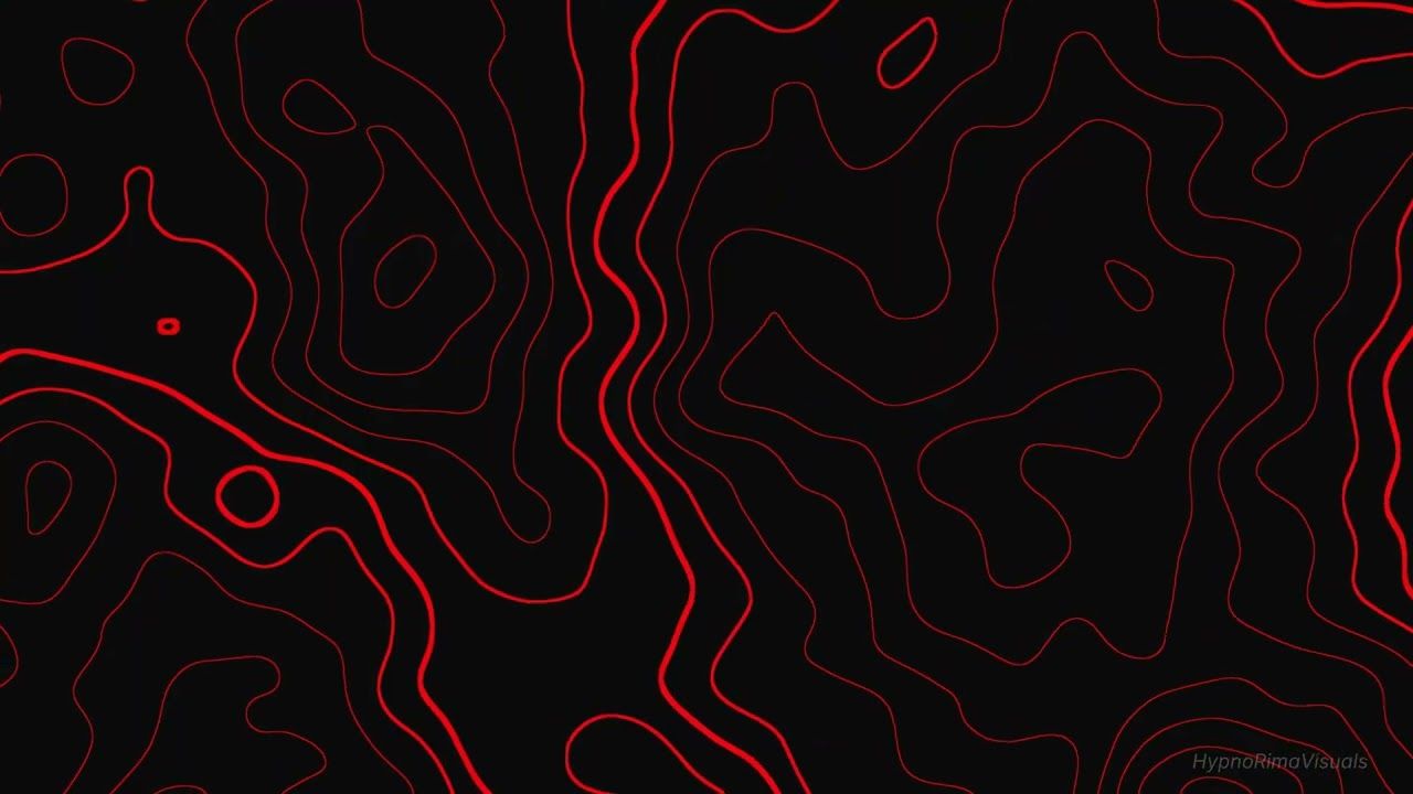 1280x720 Red Topographic Line AnimationH Seamless LoopK UHD, OLED Friendly, Ambient Contour Lines