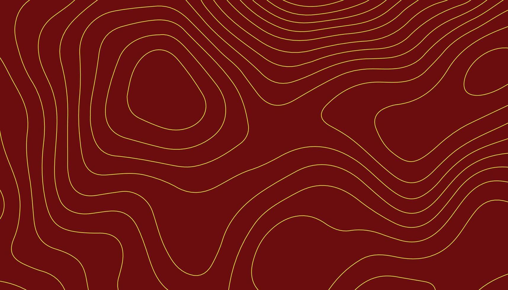 1715x980 Deep Red Topographic Map Background. Elegant Gold Contour Line Design