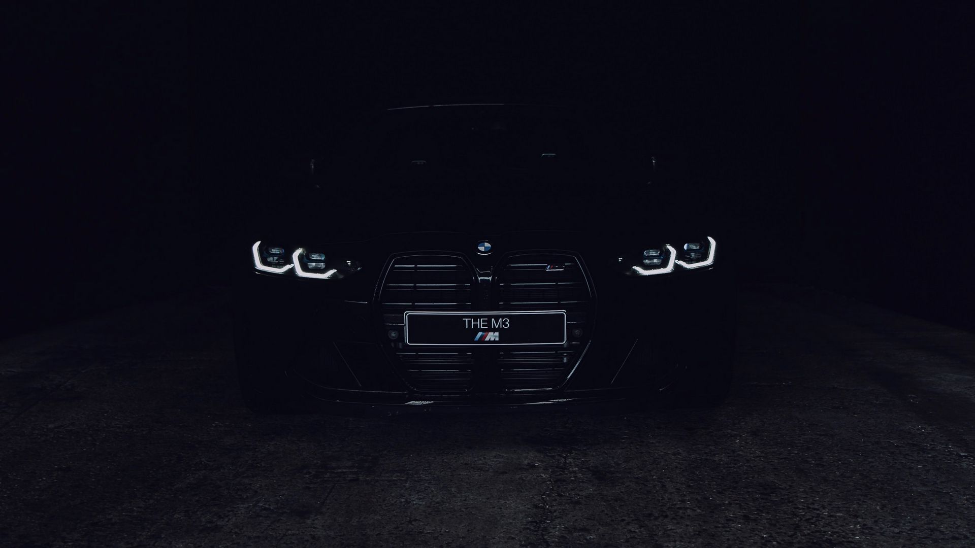 1920x1080 Download wallpaper 1920x1080 bmw m bmw, car, headlights, black, road, dark full hd, hdtv, fhd, 1080p HD background