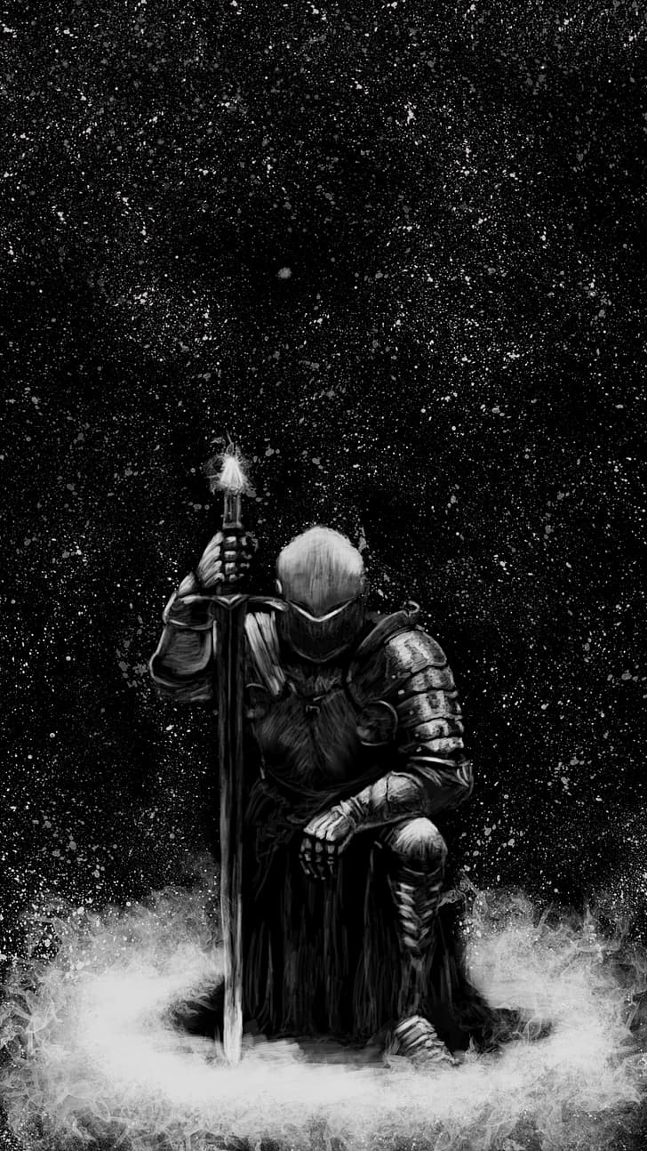 728x1294 HD wallpaper: knight, drawing