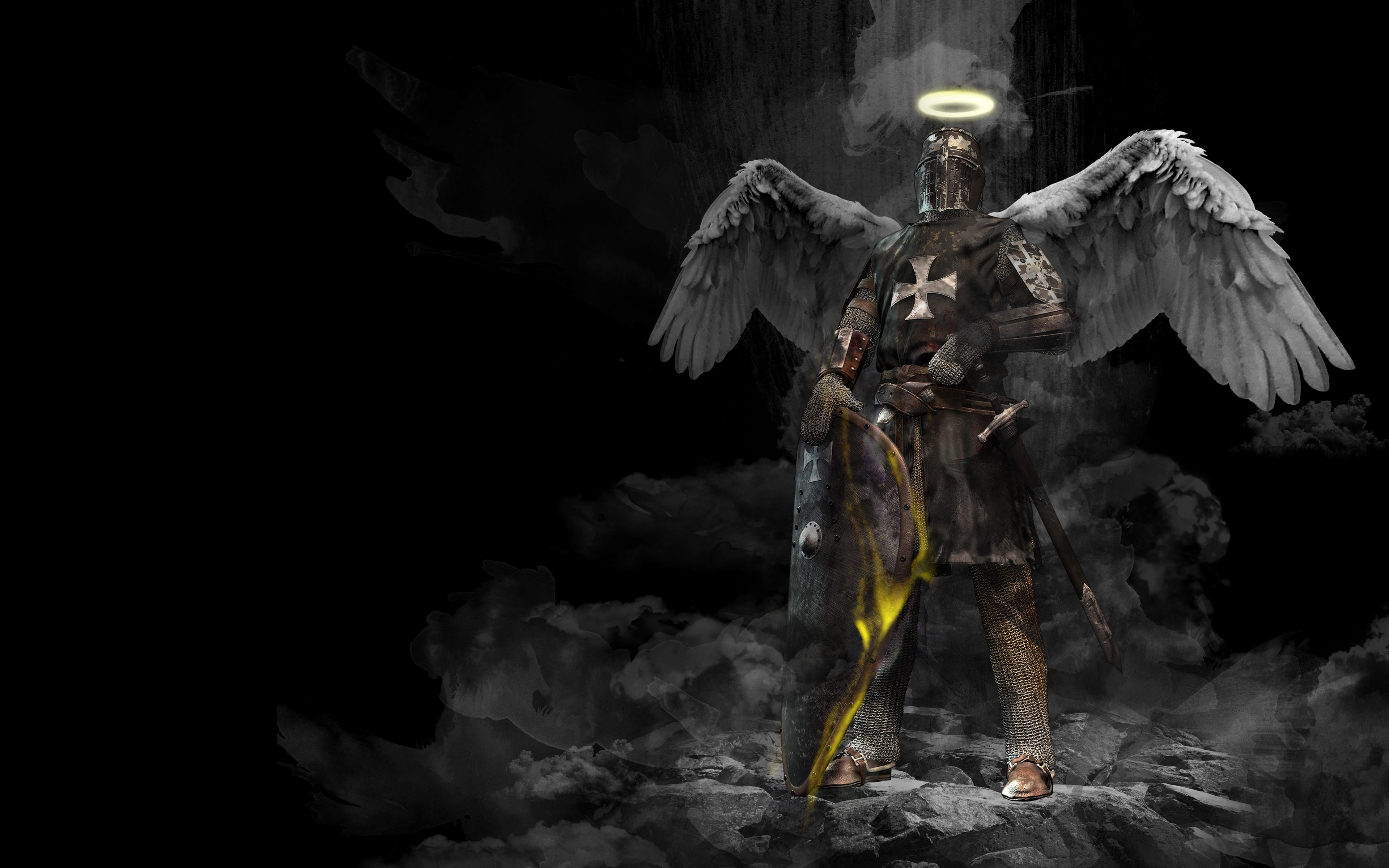 3840x2400 Royalty Free Photo: Knight Angel Wallpaper