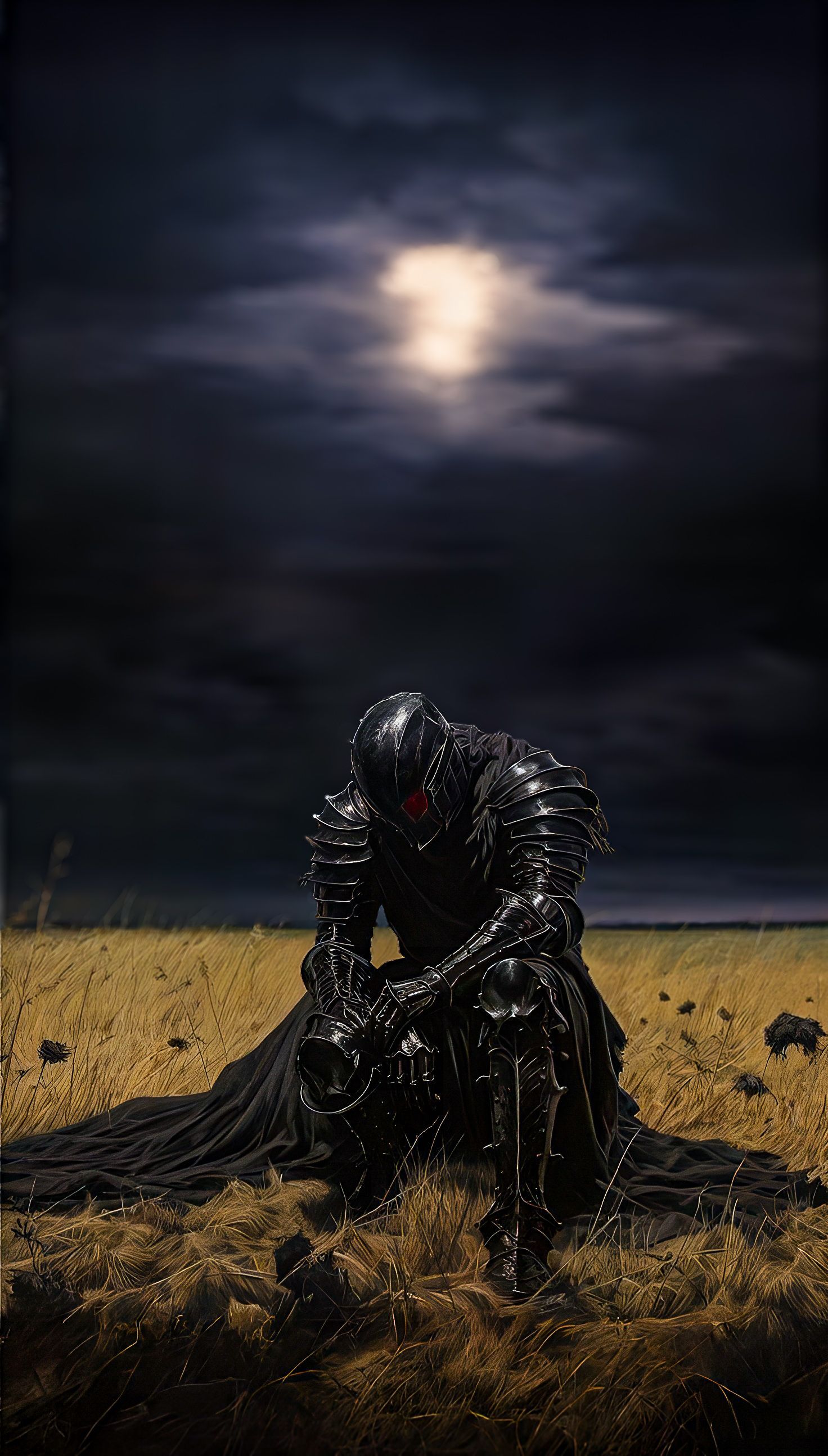 1472x2590 Dark Fantasy Knight Wallpaper