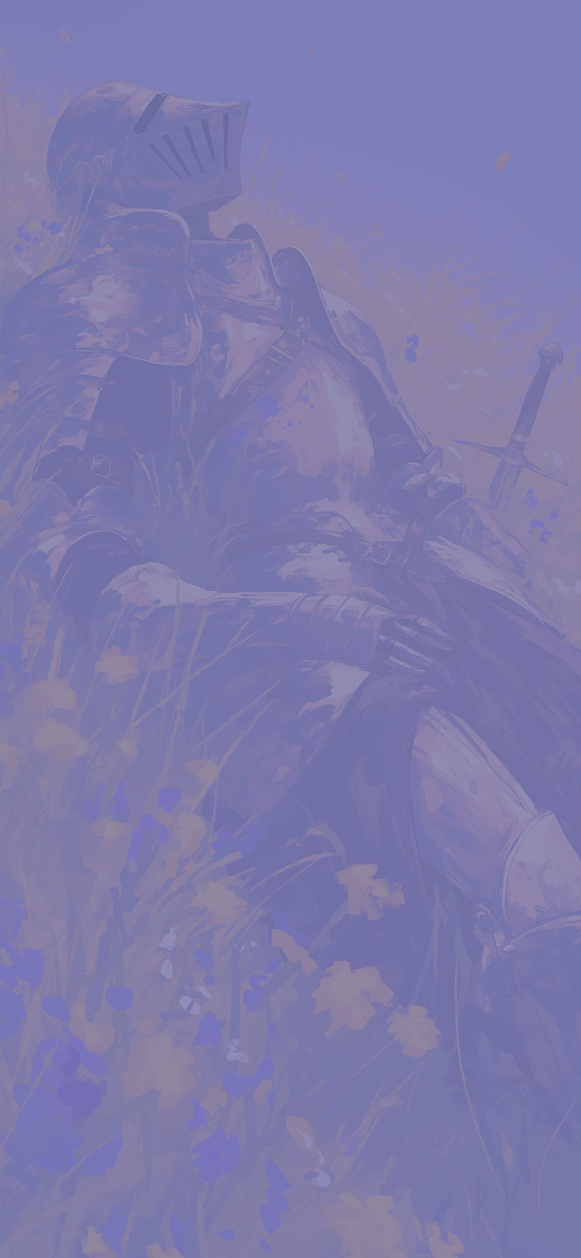 1183x2560 Knight Tired in Flower Field Wallpaper Wallpaper for iPhone