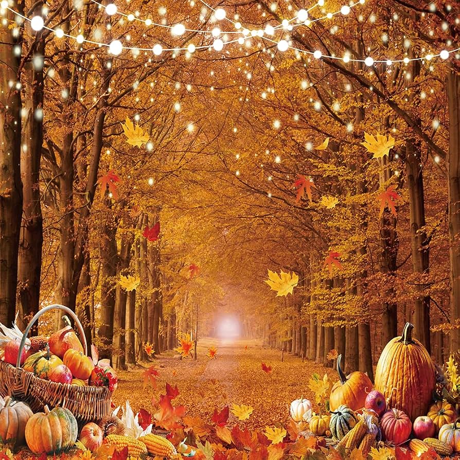 894x894 Amazon.com : CYLYH 10x10ft Fall Photography Backdrop Maple Forest Leaves Pumpkin Party Background & Harvest Event Banner