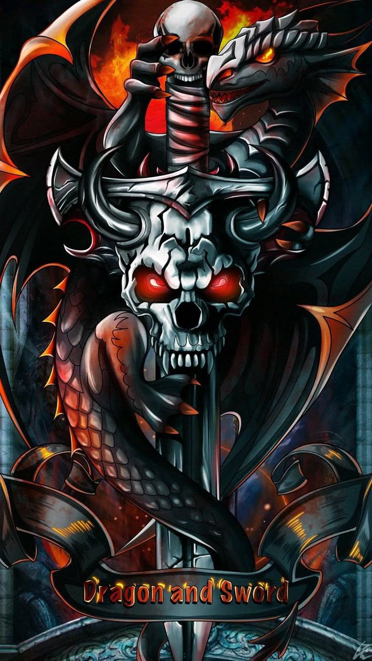 736x1308 Skeleton dragon wallpaper. Viking skull wallpaper, Dragons and skulls, Dragon artwork