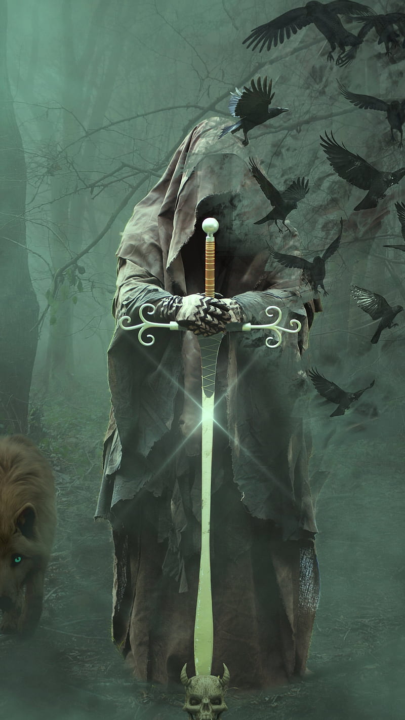 800x1422 HD sword skull wallpaper