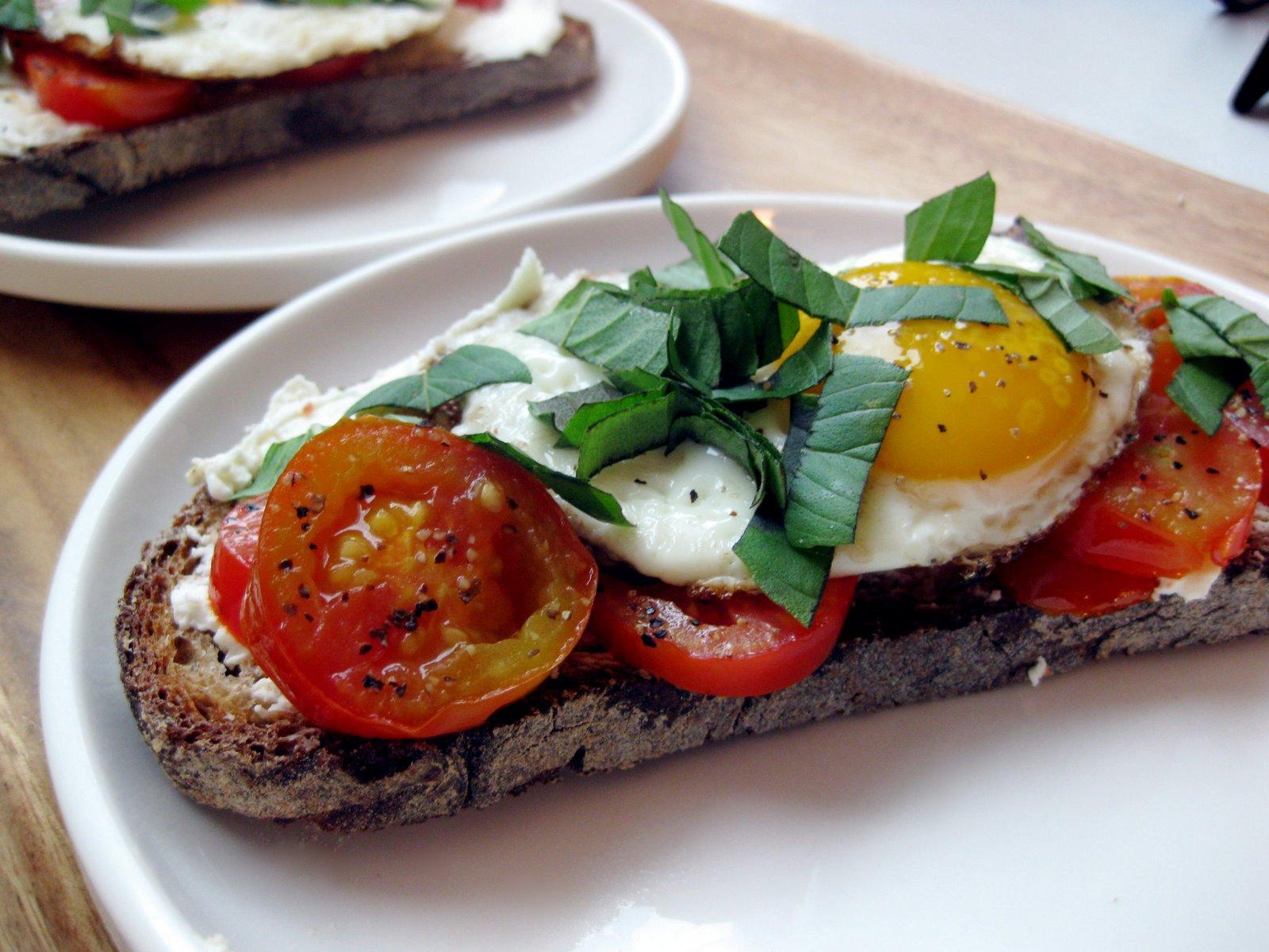 1600x1200 Egg, Tomato & Goat Cheese Breakfast Tartine