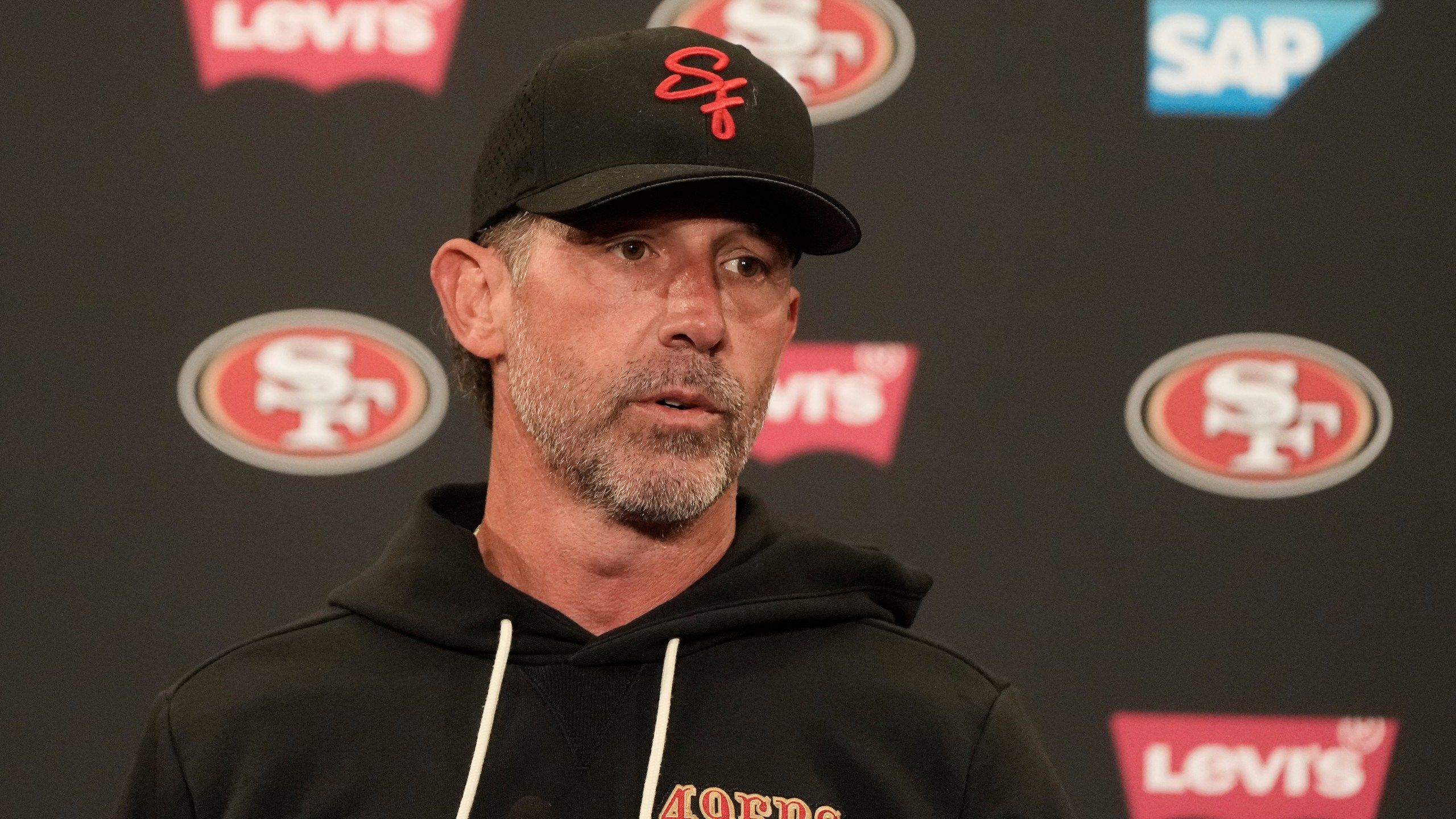 2560x1440 49ers coach Kyle Shanahan hurt in a car crash, limited as training camp opens. KRQE News 13