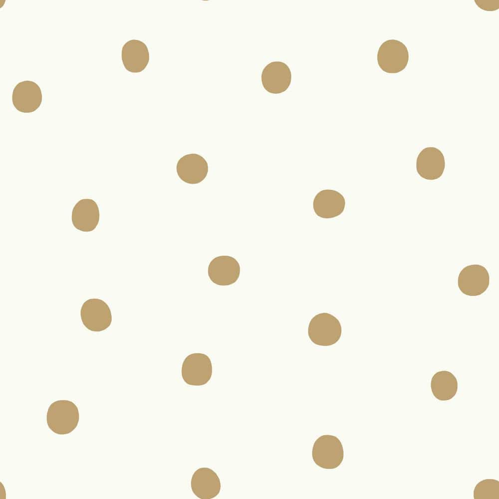 1000x1000 RoomMates RMK9012WP Dots Peel and Stick Wallpaper, Gold