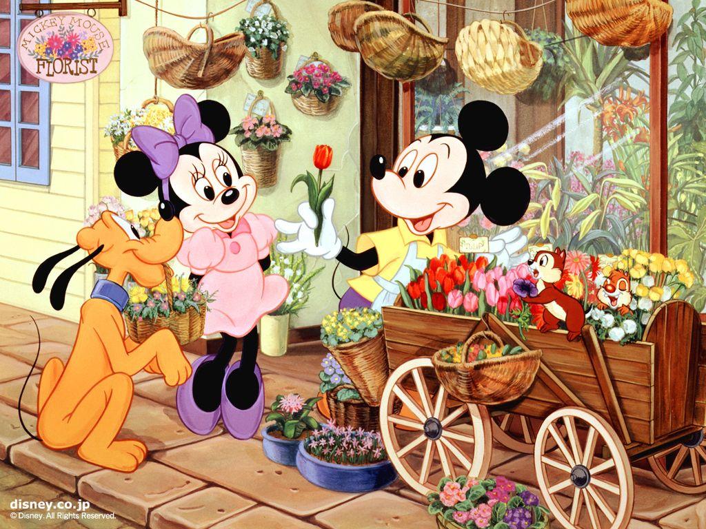 Hình nền mùa xuân chuột Mickey 1024x768
