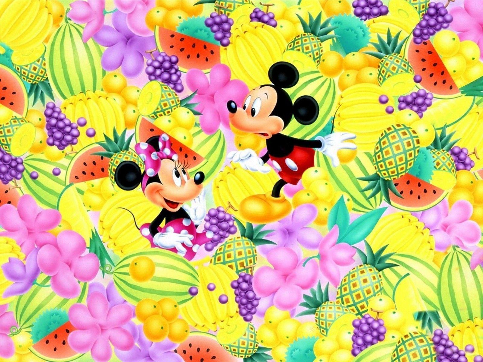 1600x1200 Phim hoạt hình Công ty Disney hoa quả Hình nền chuột Mickey Mouse Minnie.  1600x1200