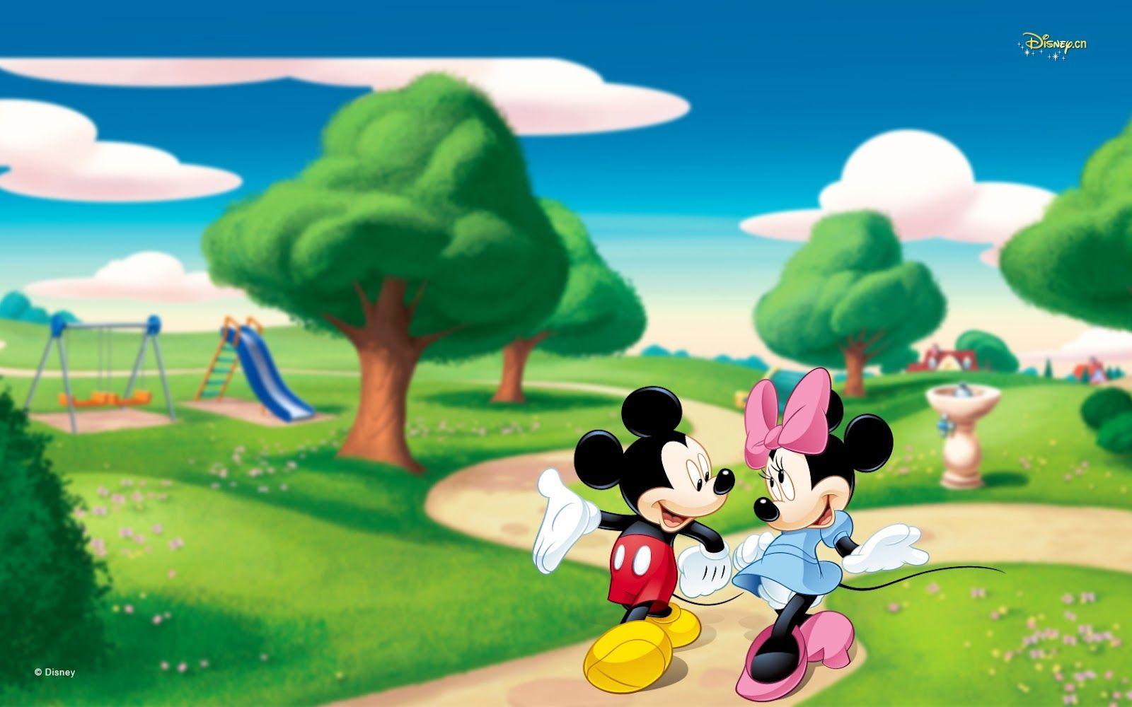 Hình nền mùa xuân chuột Mickey 1600x1000