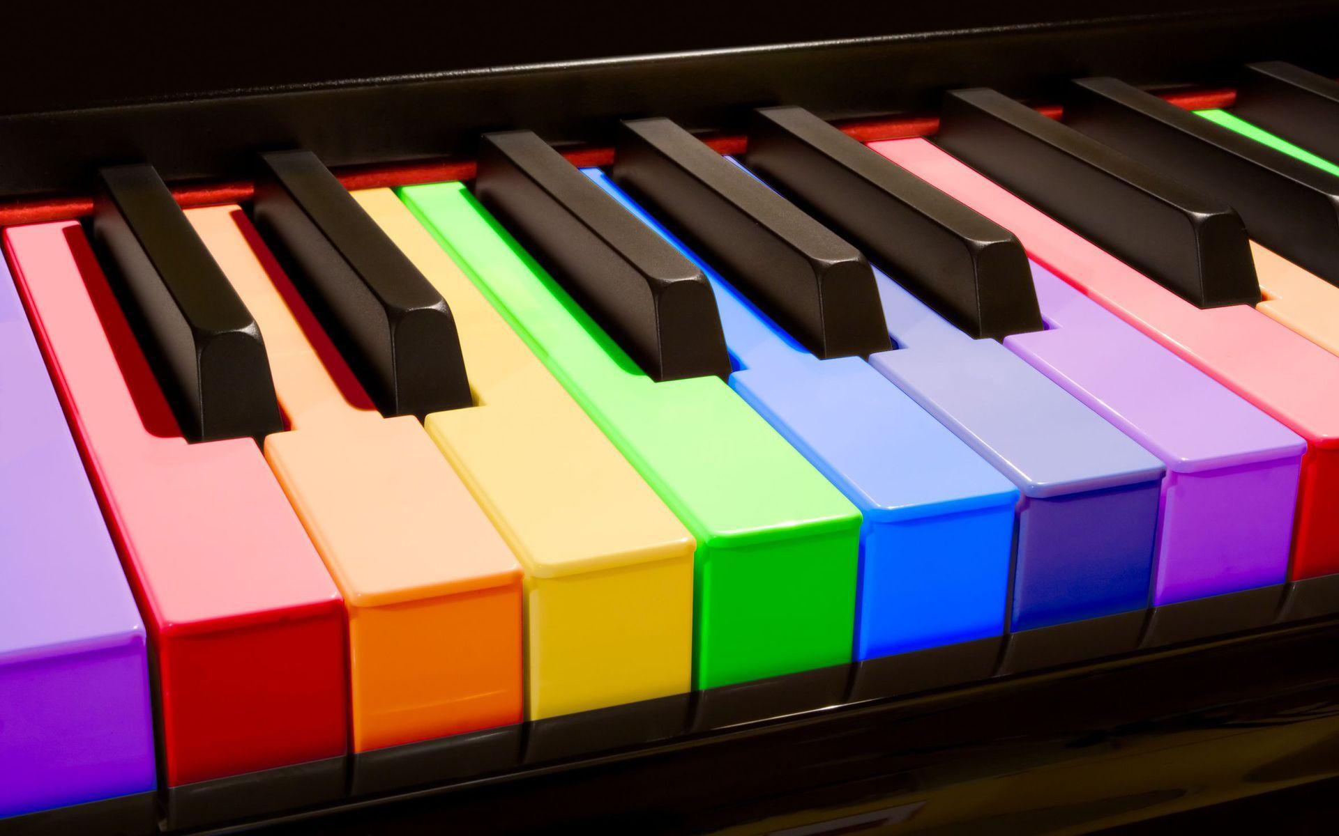Hình nền phím đàn piano đầy màu sắc 1920x1200.  Cầu vồng màu sắc, Cầu vồng thẩm mỹ, Cầu vồng