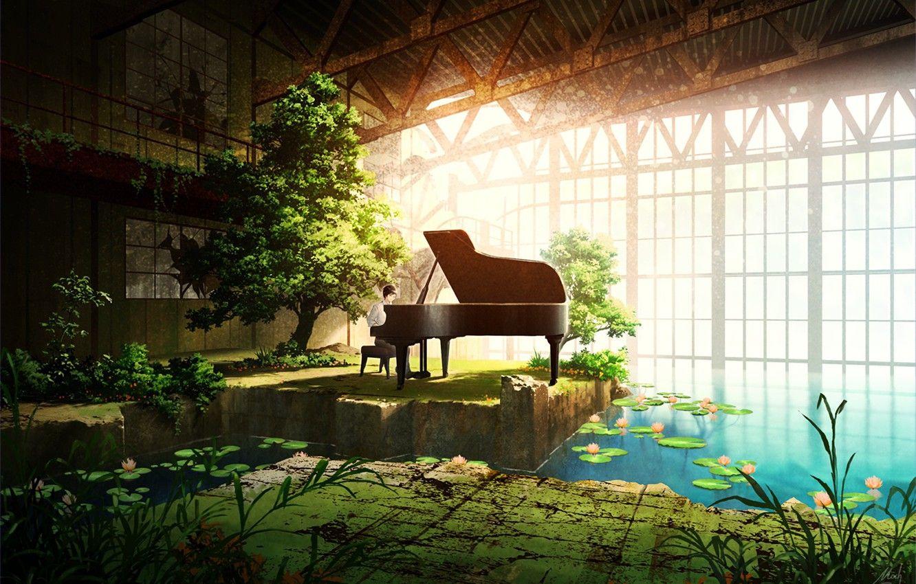 1332x850 Wallpaper music, anime, plan, beauty, japanese image for desktop, section арт