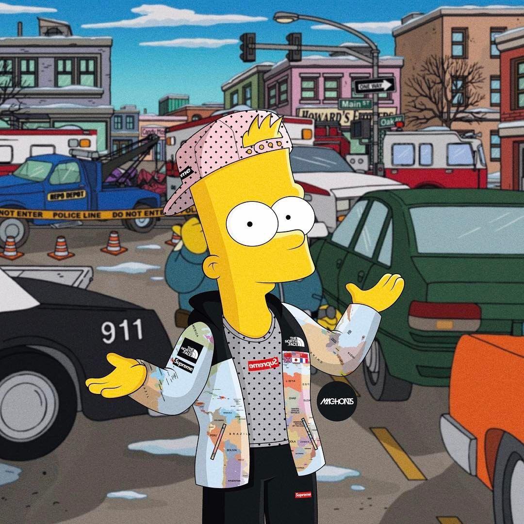 1080x1080 Supreme Simpson Cartoon Wallpaper 2020