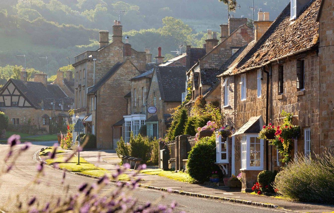 1332x850 Wallpaper the city, street, England, architecture, homes, Cotswold image for desktop, section город