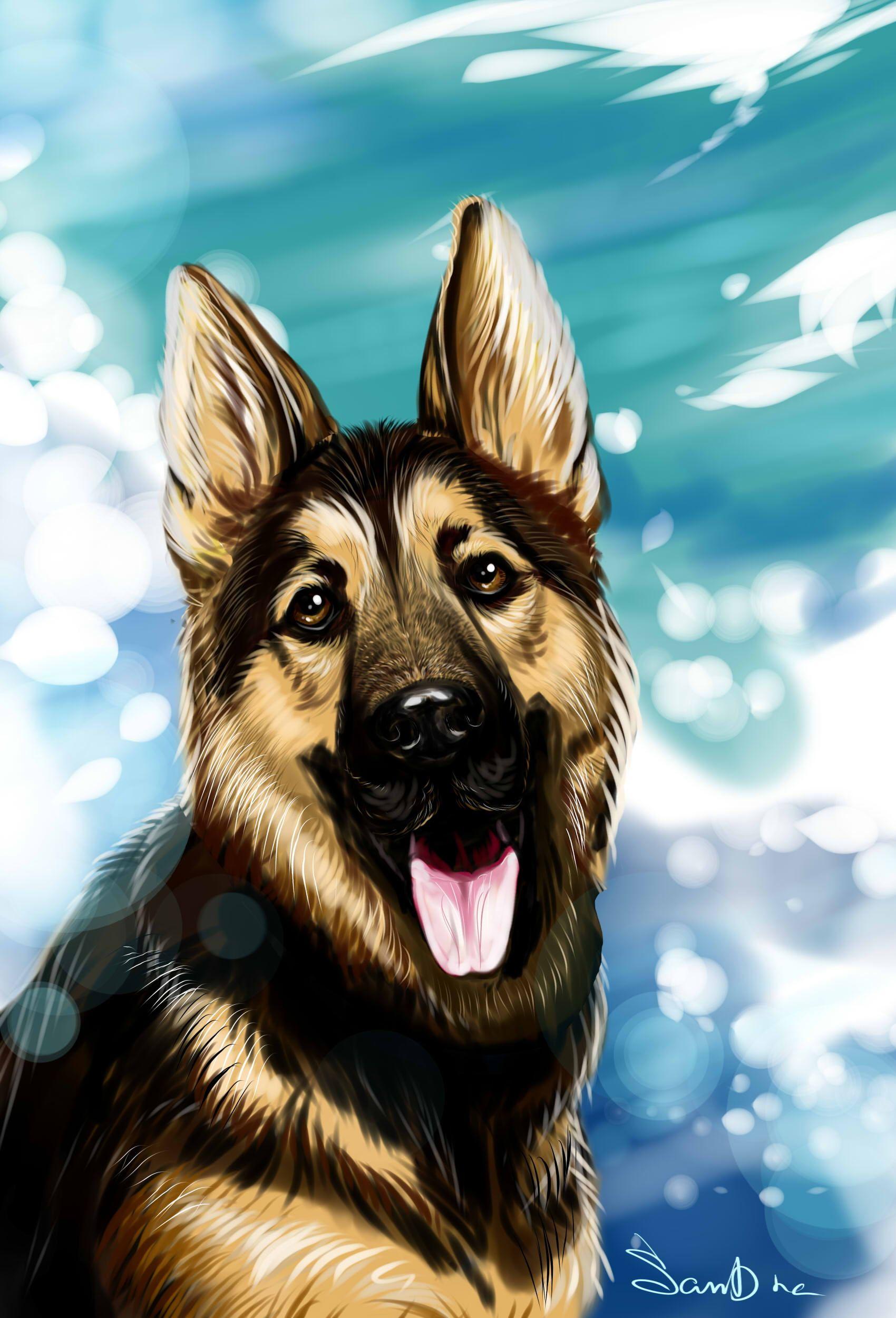 1700x2500 Picture Shepherd German Shepherd dog Tongue Animals 1700x2500