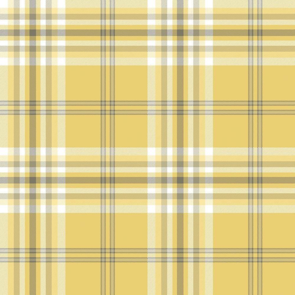 1000x1000 Muriva Kelso Yellow Grey White Check Wallpaper Country Tartan Plaid Stripe