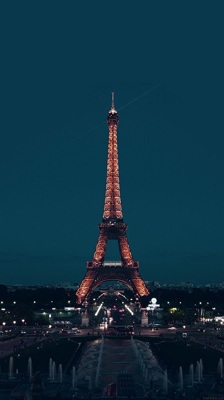 750x1334 iPhone wallpaper. paris night france city blue