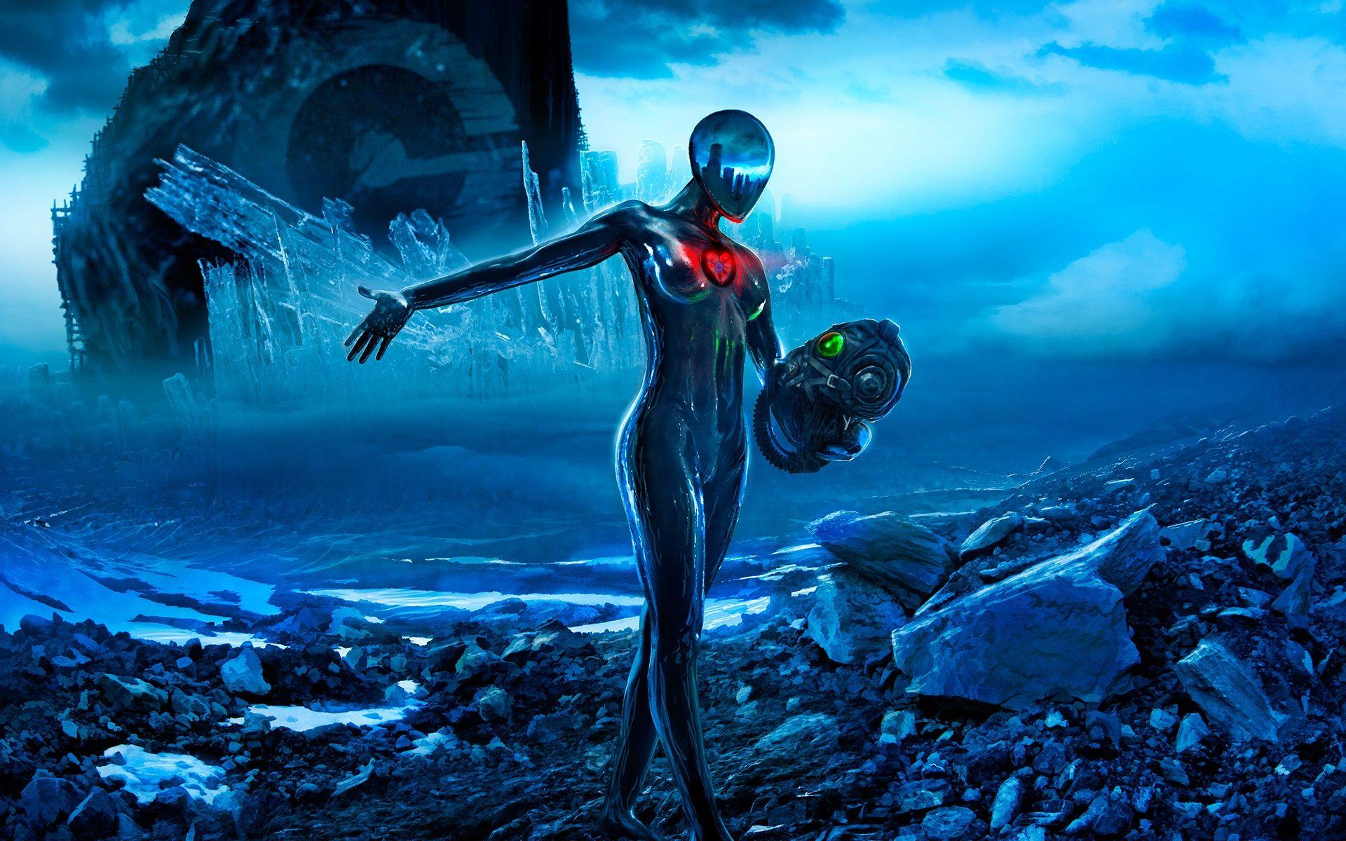1920x1200 Wallpaper Romantically Apocalyptic, Sci Fi, Girl, Helmet, Art Picture 1920x1200 HD Picture, Image
