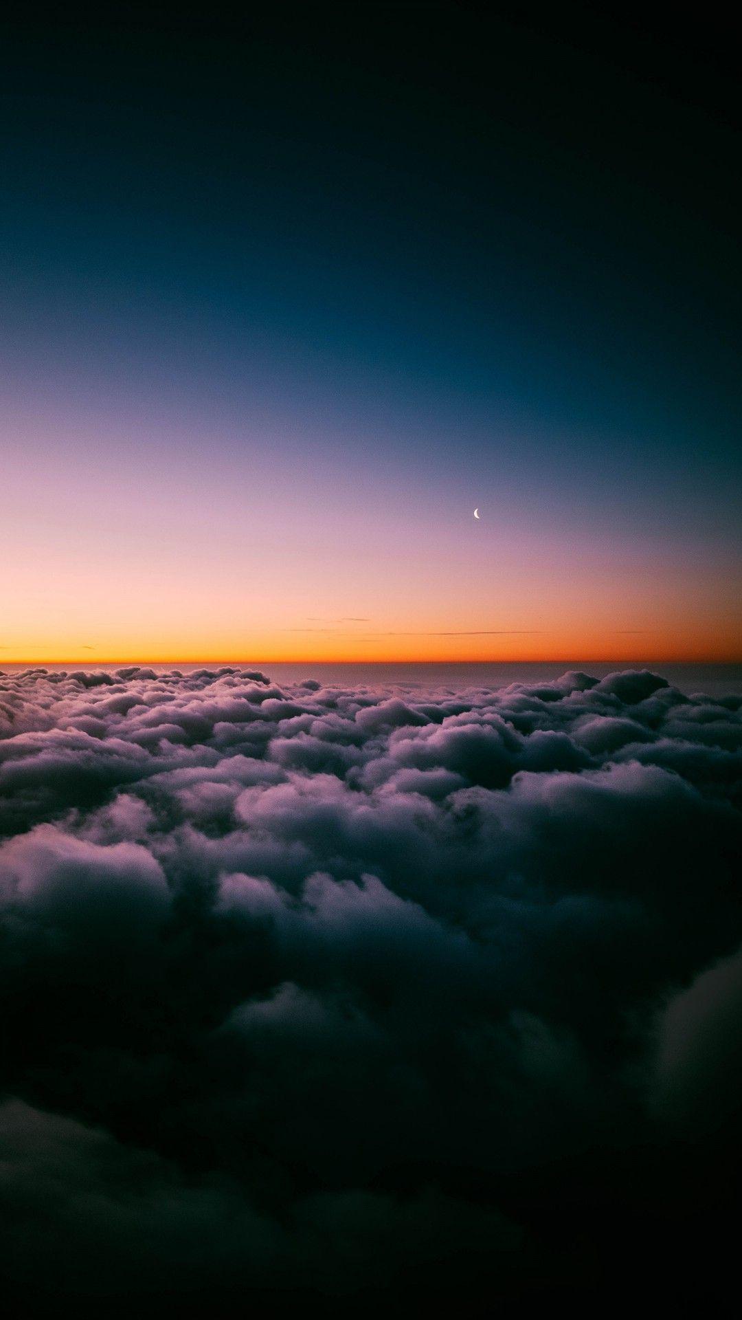 1080x1920 Sunset Horizon Above Clouds Wallpaper[19201080]. Weather wallpaper, Sunset wallpaper, Sky aesthetic