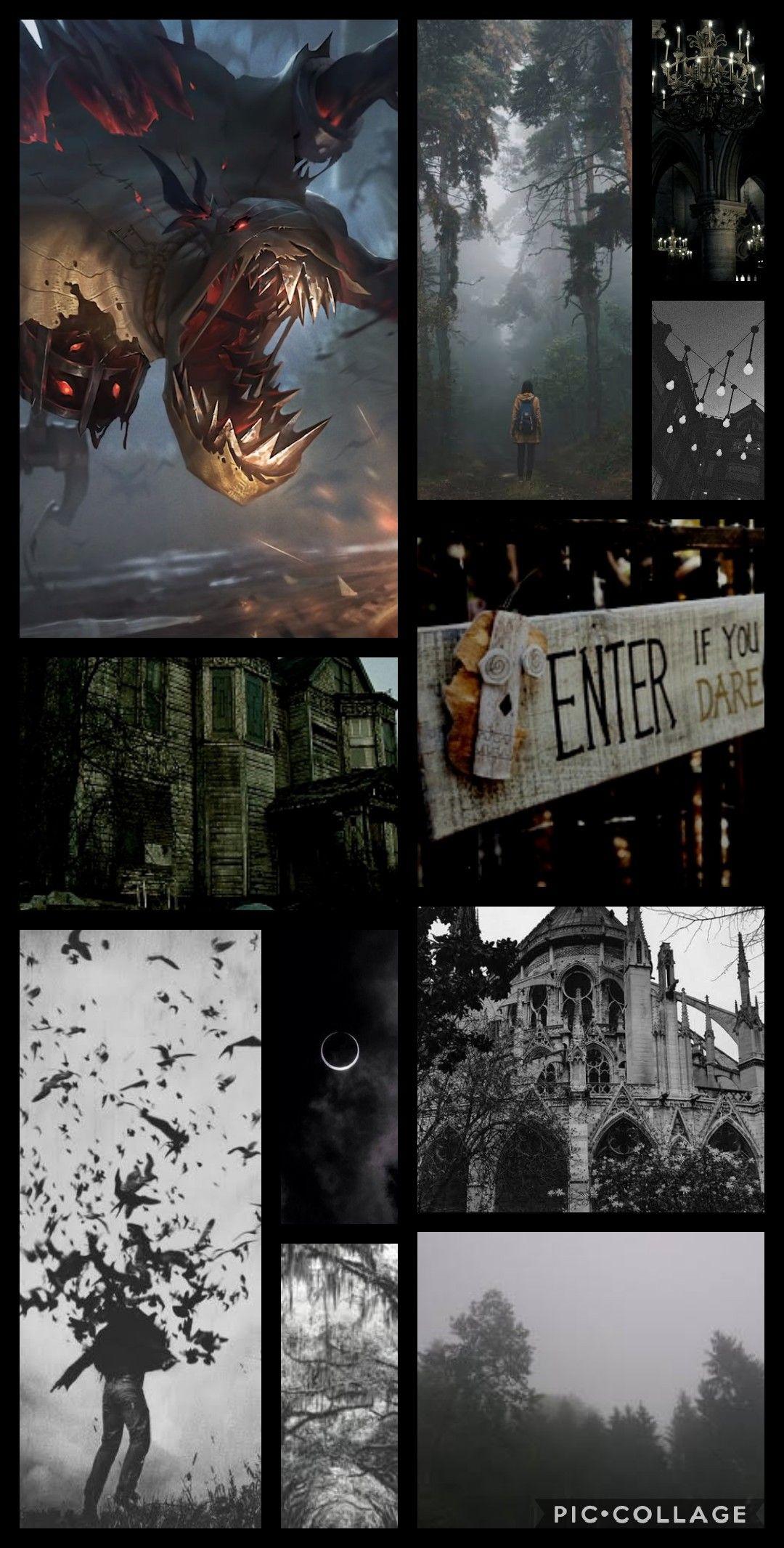 1080x2131 I made a moodboard wallpaper for our new spooky scarecrow