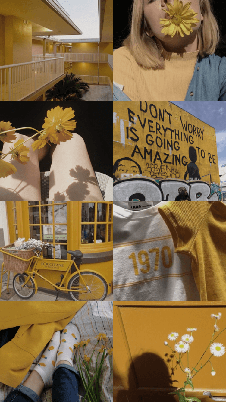 750x1334 Yellow Moodboard Lockscreen