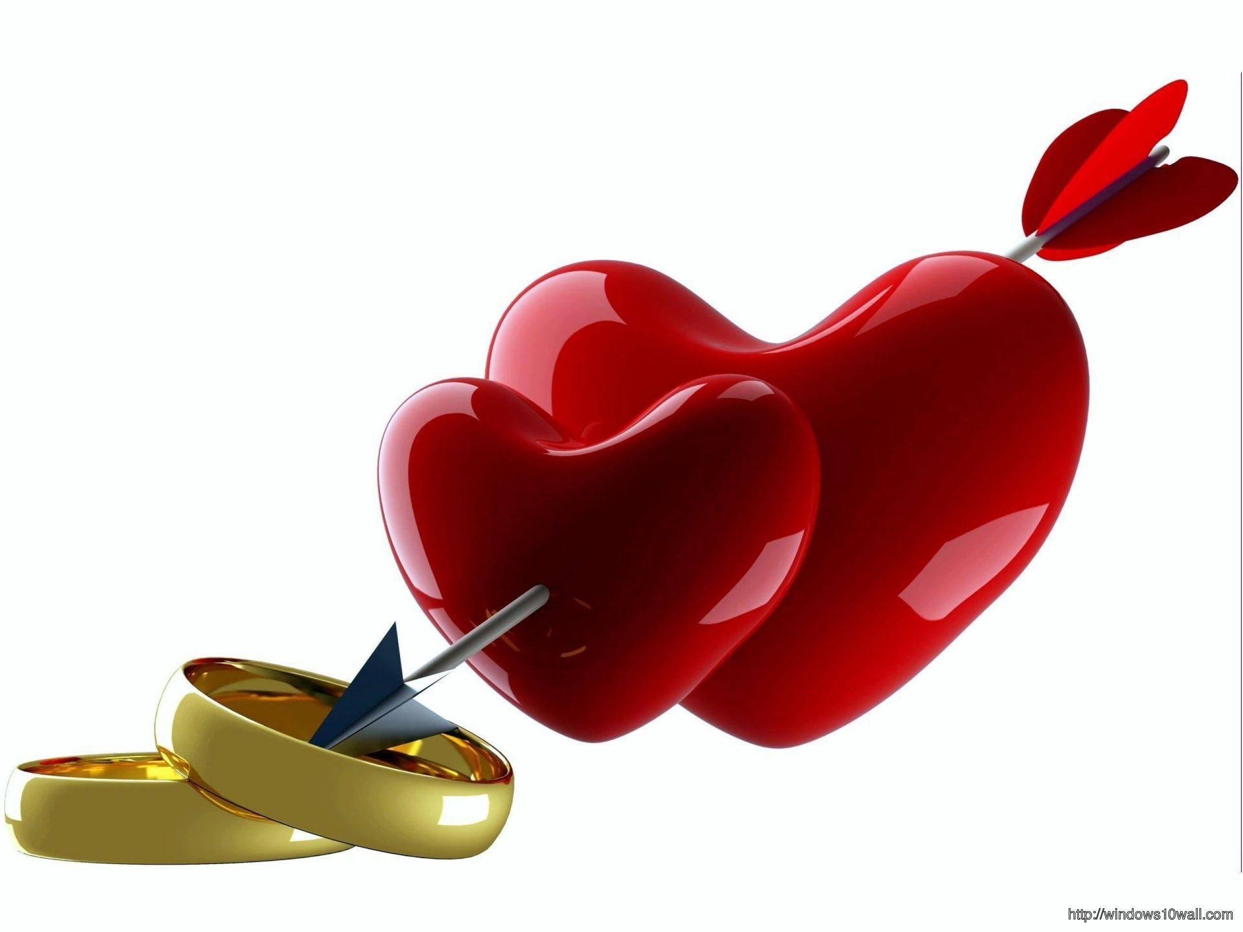 2560x1920 3D Red Love N Arrow Wallpaper