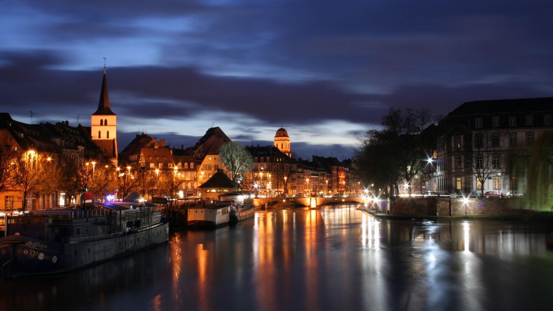 1920x1080 Strasbourg At Night (France) Wallpaper. Wallpaper Studio 10. Tens