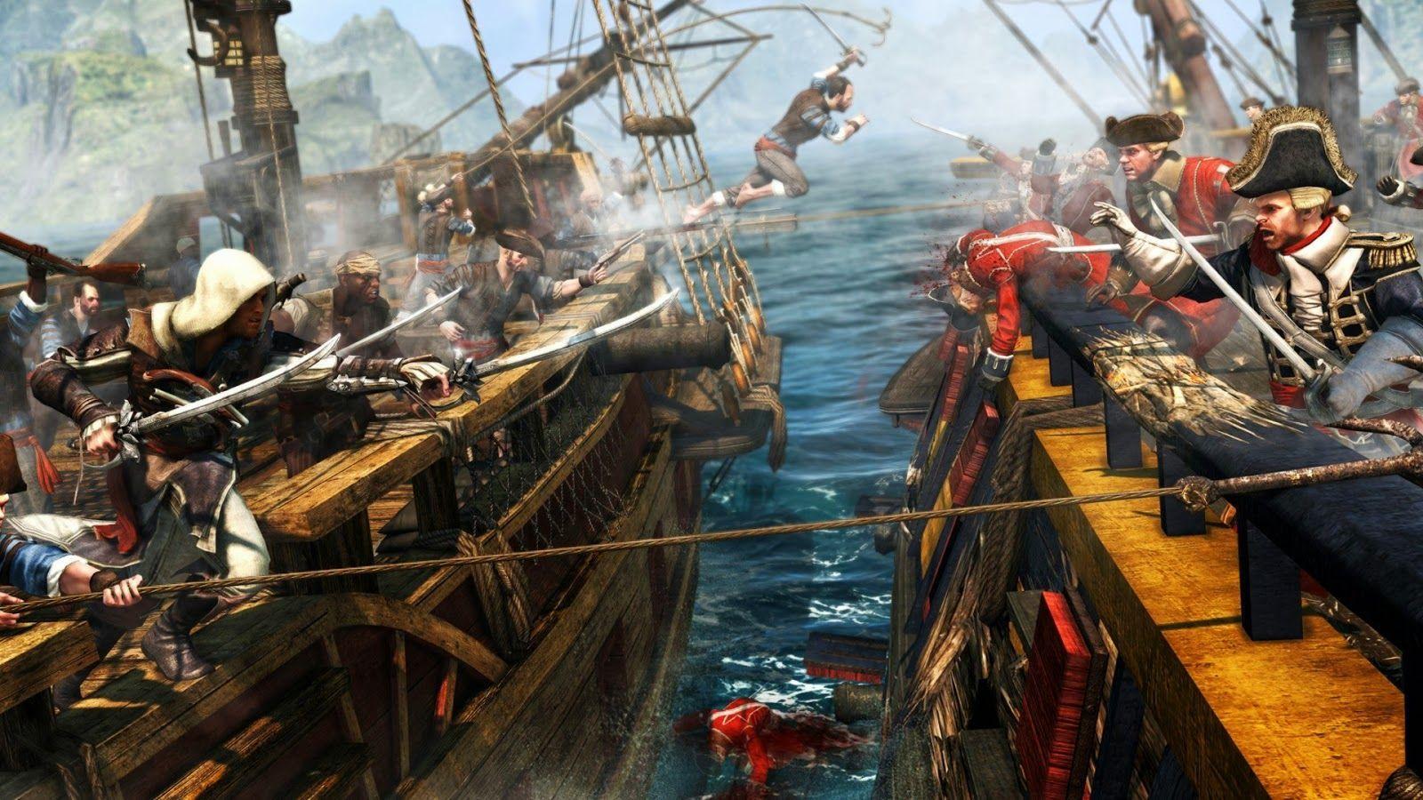 1600x900 Pirate Ship Battle Background HD Wallpaper Beraplan 1600x900PX Skydoesminecraft Desktop W. Assassins creed black flag, Assassin's creed black, Assassins creed 4