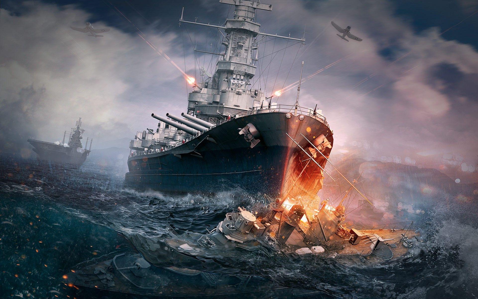 1920x1200 artwork world of warships video games battleships battle wallpaper. Mocah.org HD Wallpaper