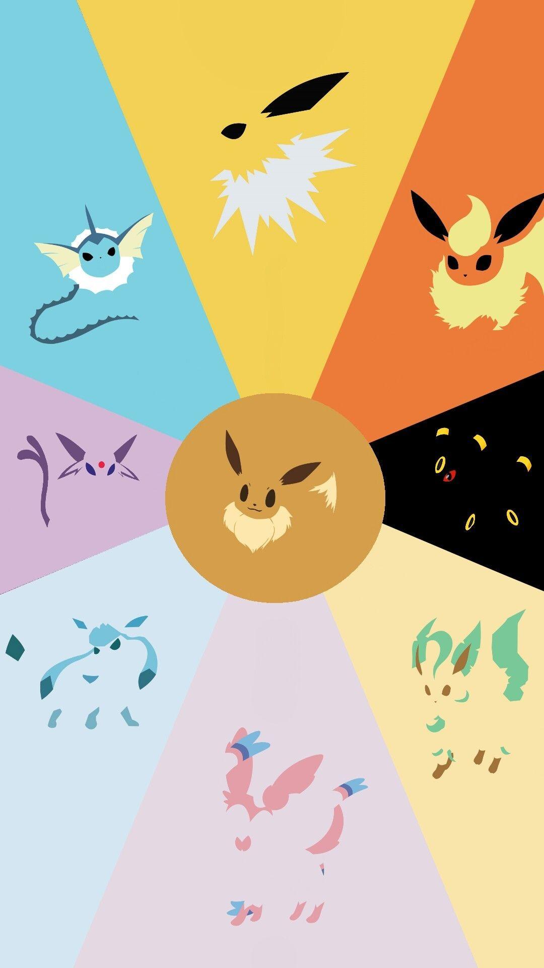 Hình nền 1080x1920 Cute Eevee Evolutions