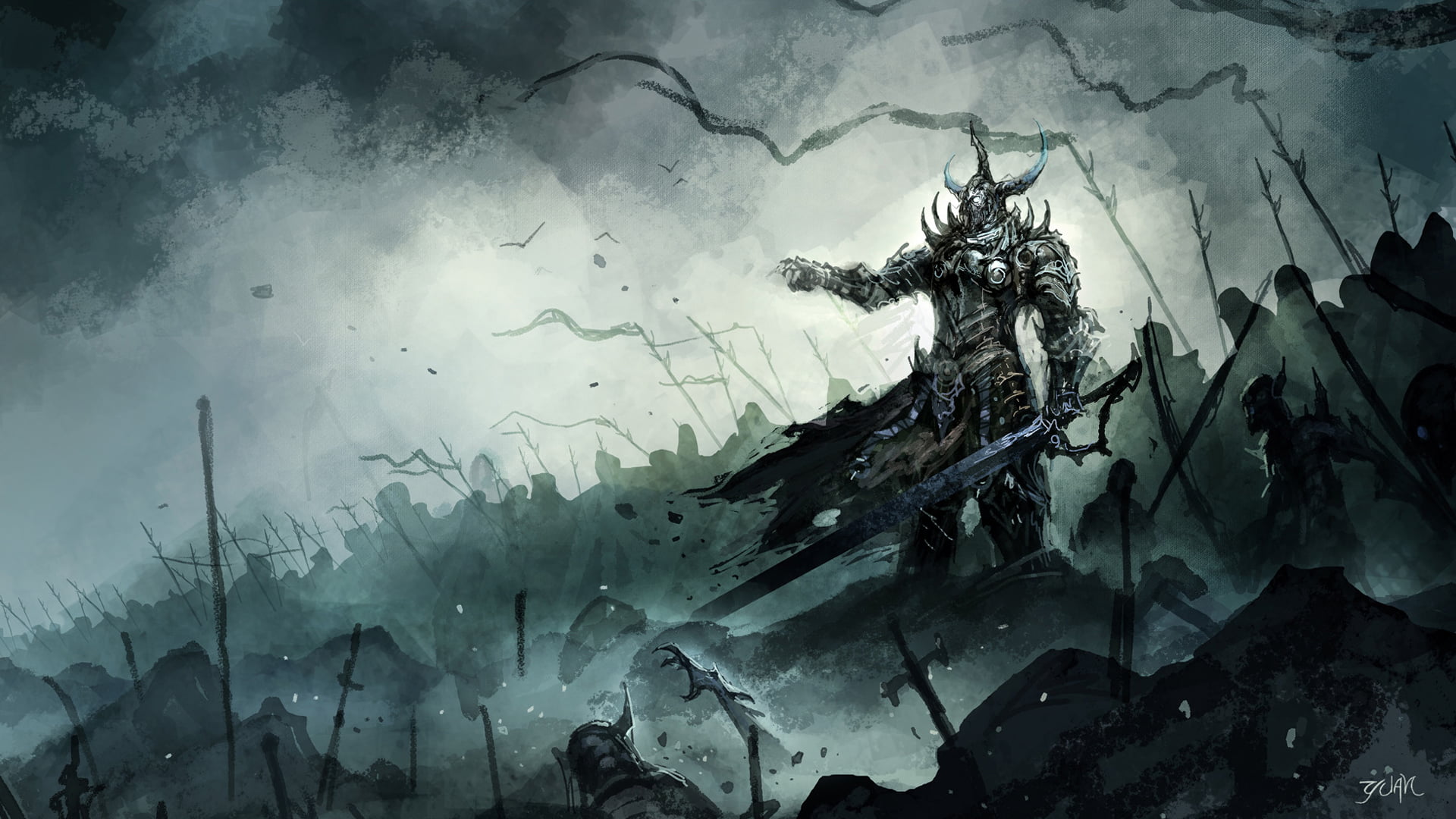 1920x1080 Anime character 3D wallpaper, warrior, battle, fantasy art, RPG HD wallpaper
