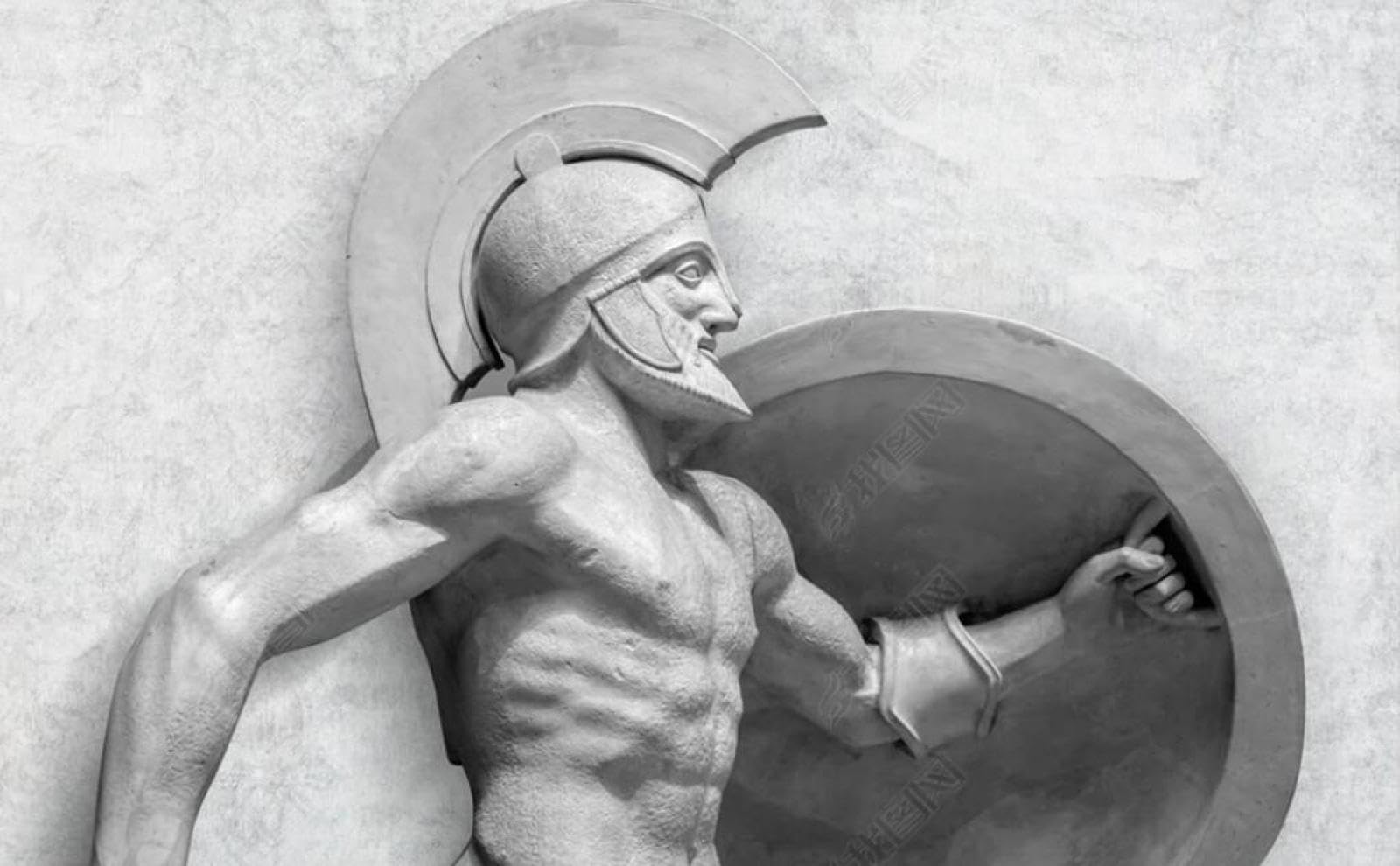1600x990 3D Wallpaper Greek Warrior Stone Sculpture Photo Wallpaper Living Room Non Woven Wallpaper Decoration : Amazon.de: DIY & Tools