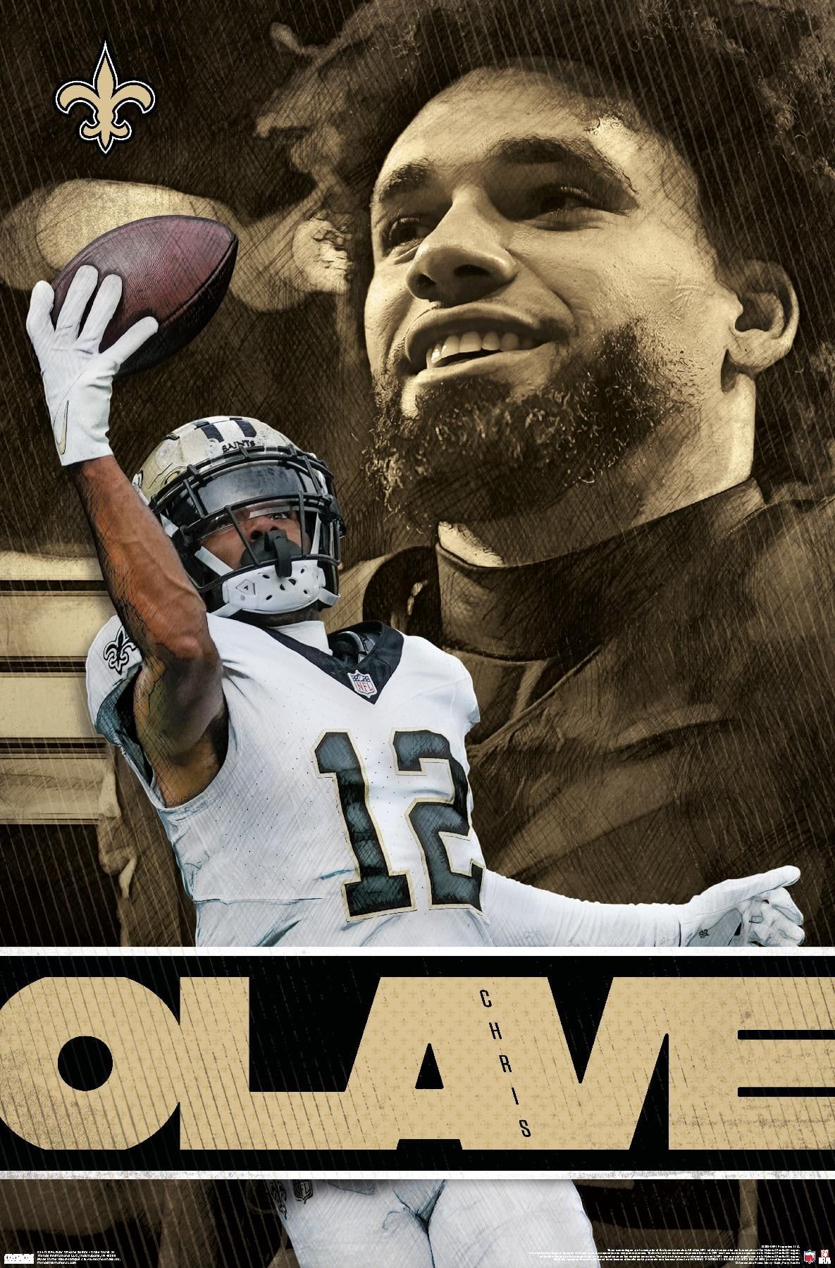 1185x1800 NFL New Orleans Saints Olave 24 Wall Poster, 22.375 x 34 Framed Business Supplies