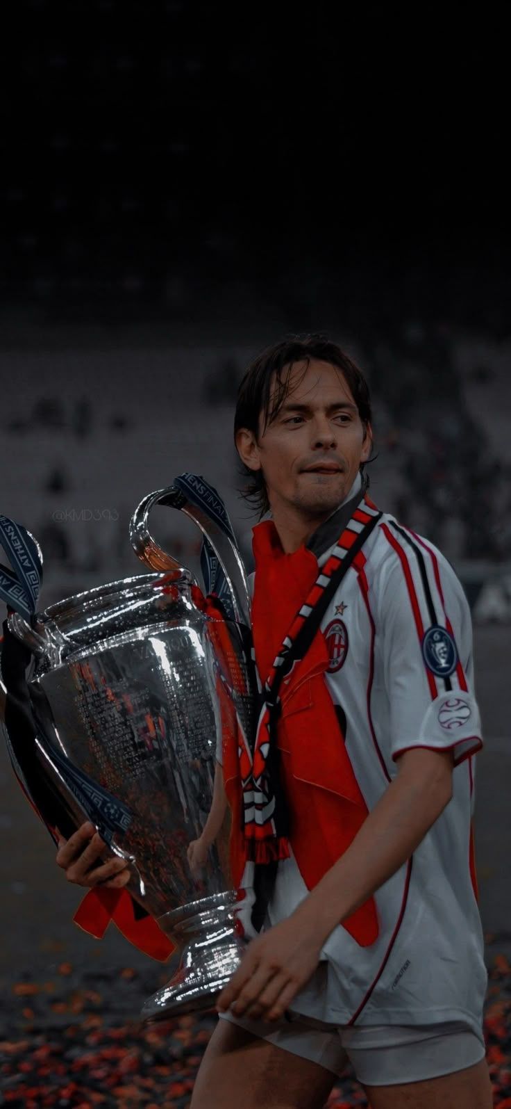 736x1595 Filippo Inzaghi with Champions League Trophy