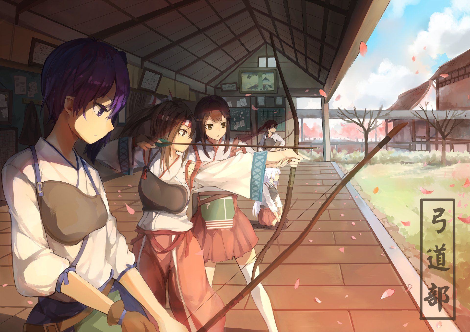 1920x1358 Kantai Collection HD Anime Wallpaper: Archery Practice in Serene Dojox2687