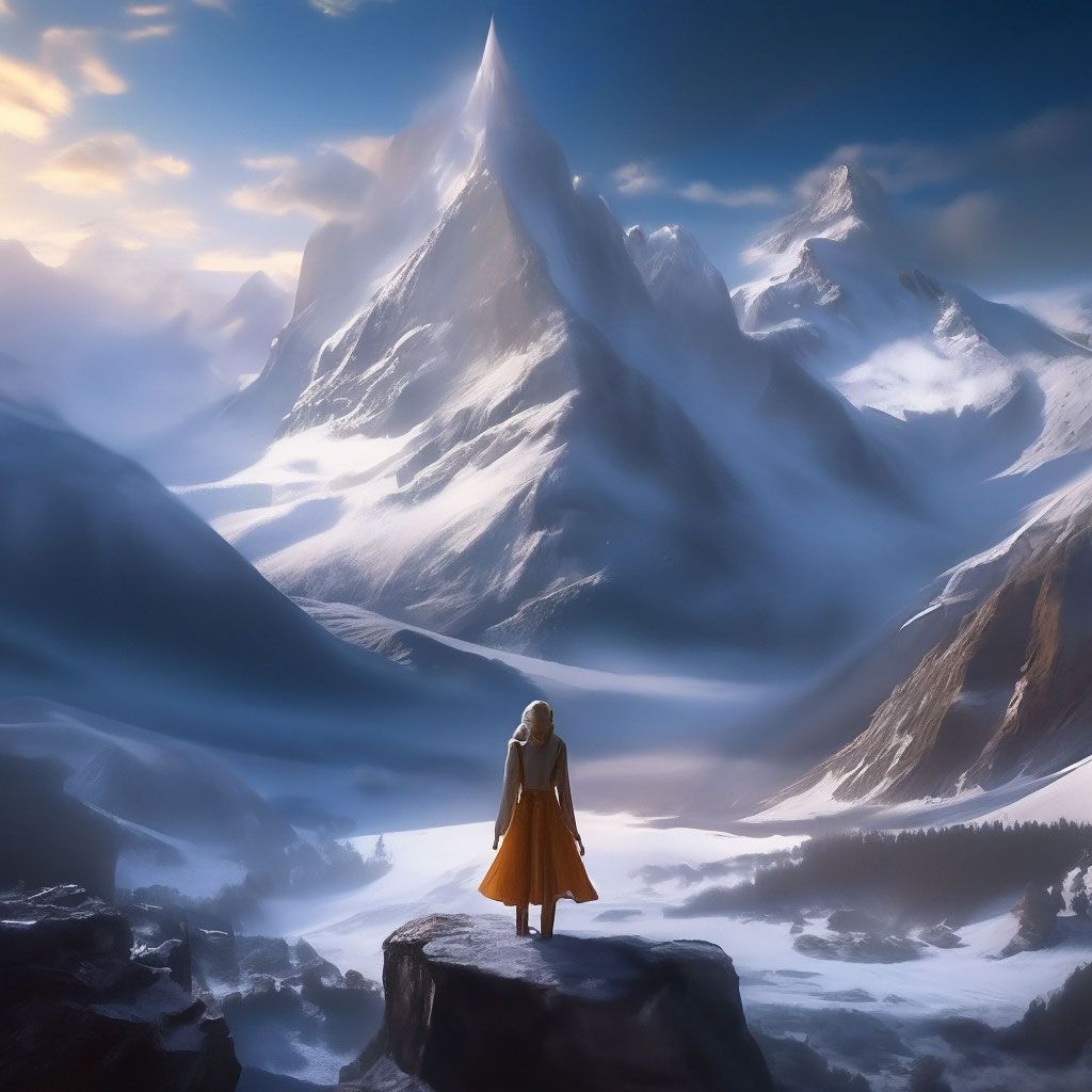 1024x1024 Hyperborea, myth, fantasy, mountains, aesthetically pleasing, beautiful, realistic, professional photo