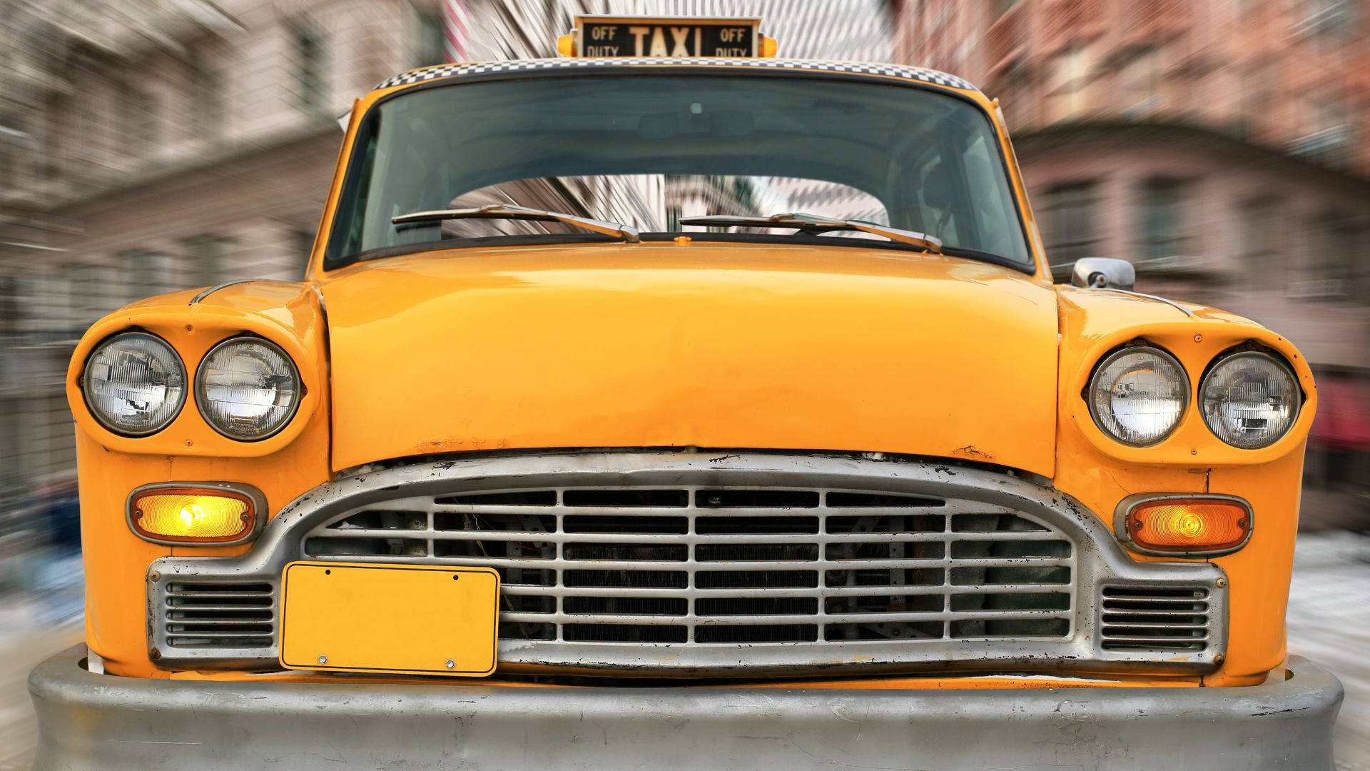 1920x1080 Vintage NYC Yellow Taxi Wallpaper