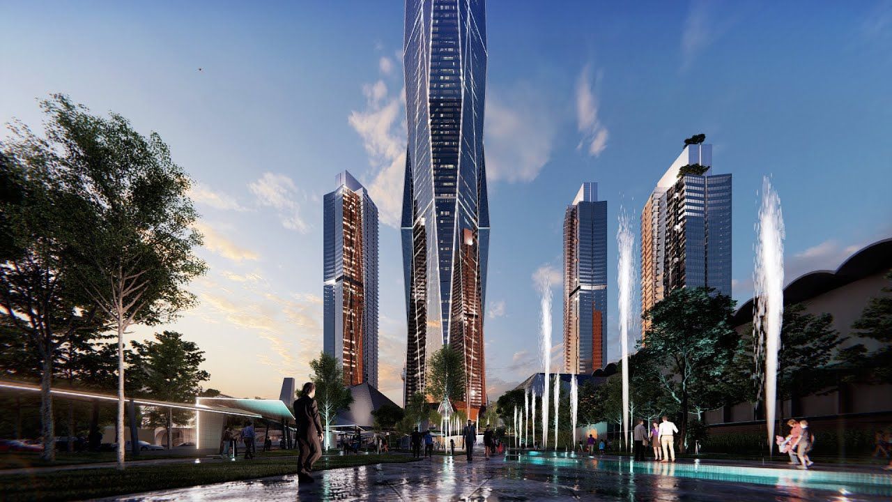 1280x720 PNB 118 WARISAN MERDEKA KUALA LUMPUR ANIMATION. Merdeka 118 tower drawing, Kuala lumpur landmark lights, Architecture design