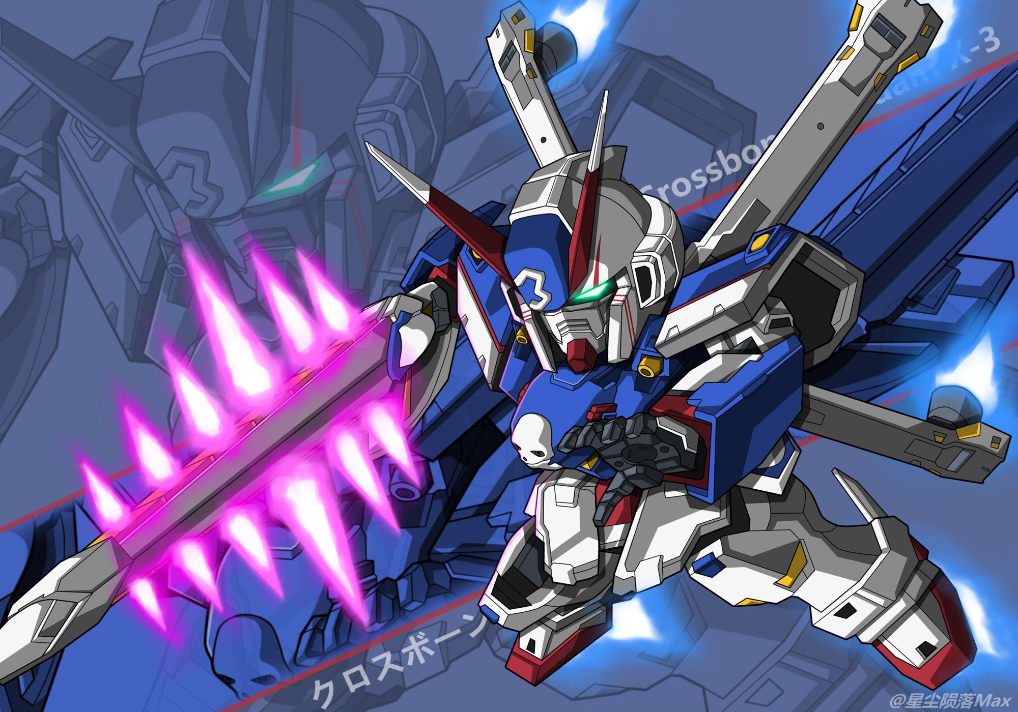 2000x1400 Crossbone Gundam X 3 Suit Crossbone Gundam By 星尘陨落Max Anime Image Board