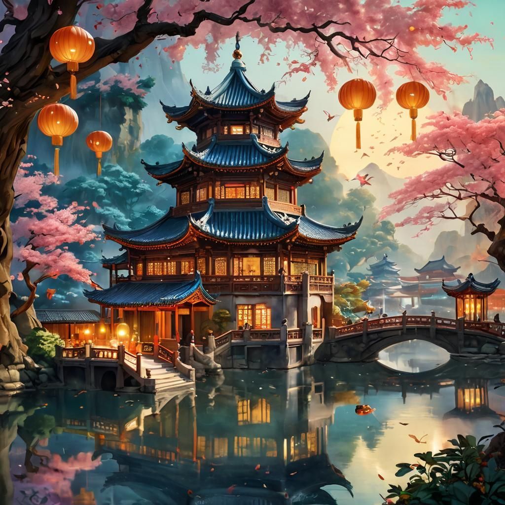 1024x1024 The Heavenly Palace carved from mooncakes features lifelike fairies singing and dancing to celebrate the Mid Autumn Festival. The 4K exquisi