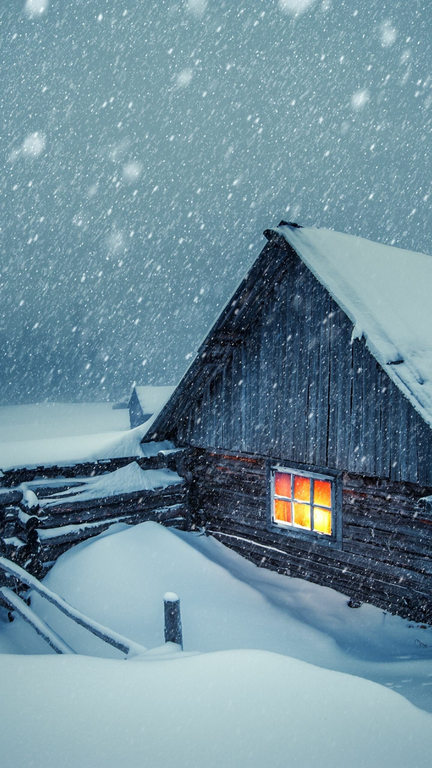 1440x2560 Snowfall Wallpaper