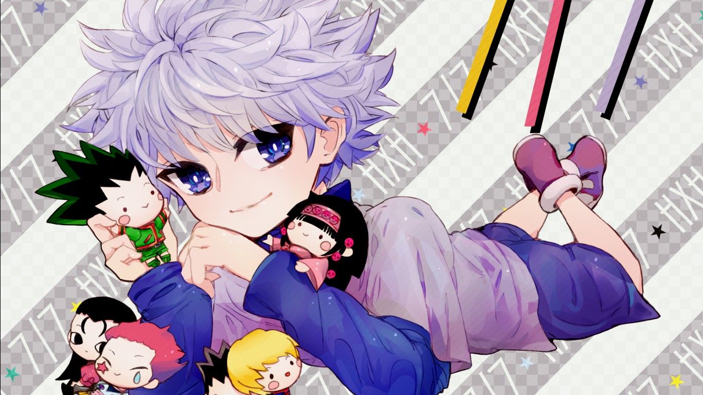 1366x768 Alluka Zoldyck Gon Freecss Hisoka Illumi Zoldyck Killua Zoldyck Kurapika Leorio Paradinight HD Hunter x Hunter Wallpaper